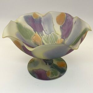 Vintage Rueven Nouveau Art Glass Pedestal Bowl